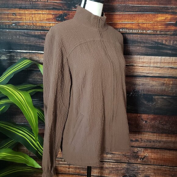 NWOT Orvis Medium Lightweight Full Zip Jacket Rayon Crepe Textured Bungee Waist - Picture 4 of 12